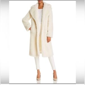 Bagatelle  NYC white Teddy Coat - Plush Faux Fur Long Jacket